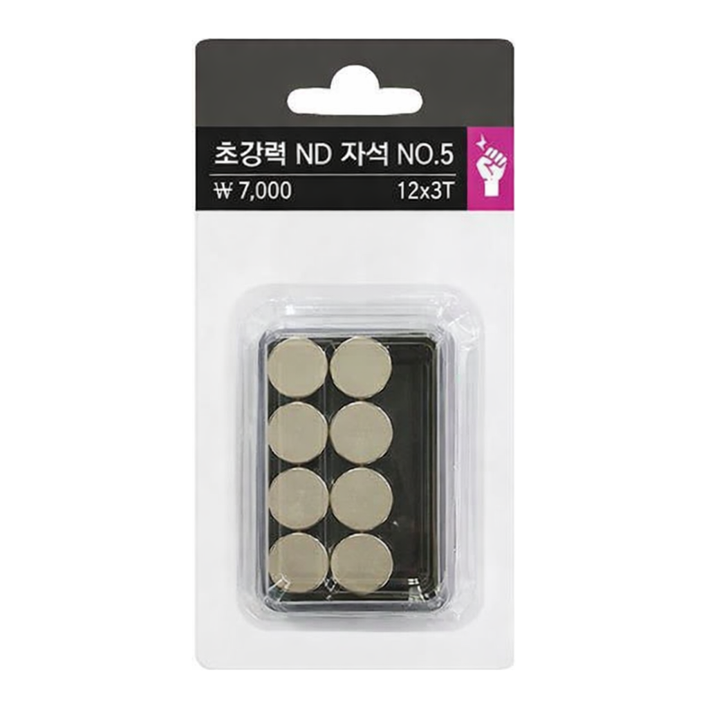 OFFICENEX 초강력ND자석(No5/8개입/Ø12xT3mm)
