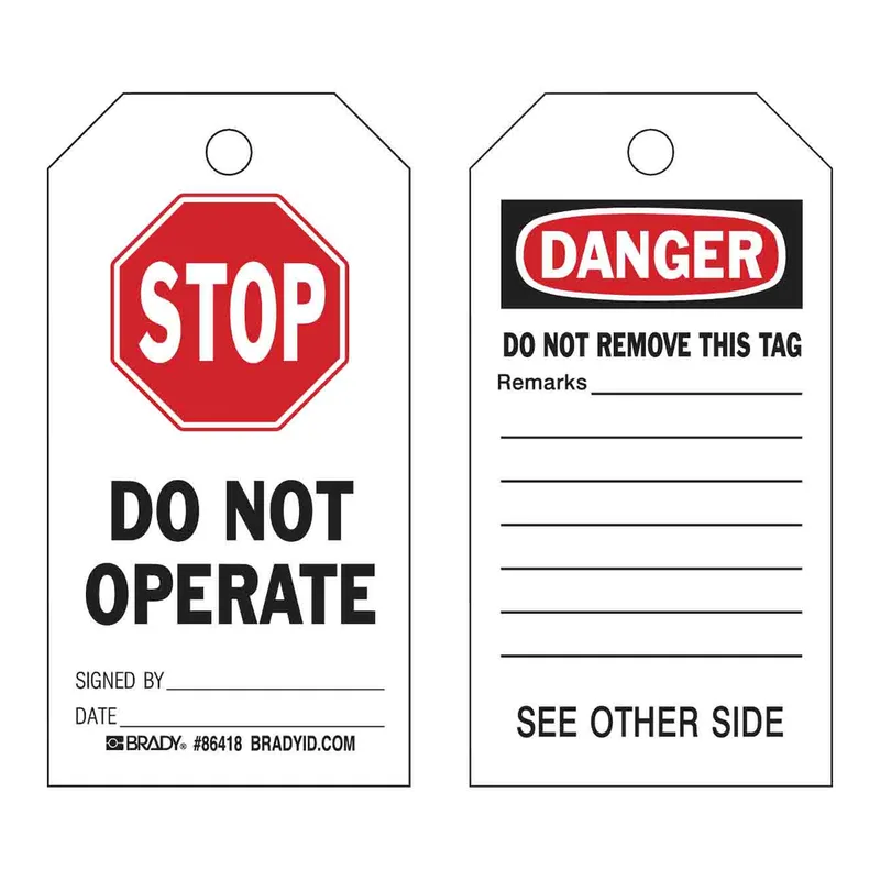 Brady Accident Prevention Tags - STOP DO NOT OPERATE