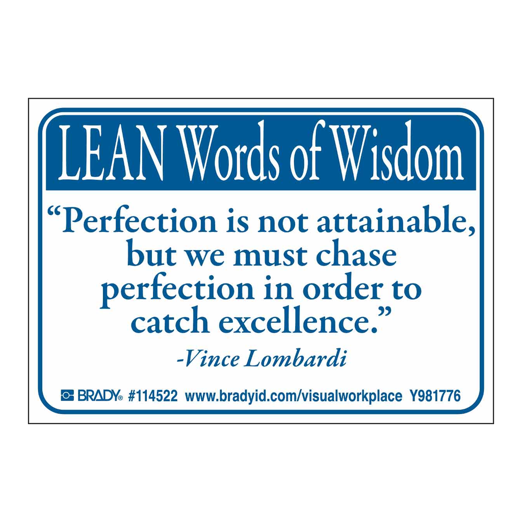 Brady LEAN Words of Wisdom Sign