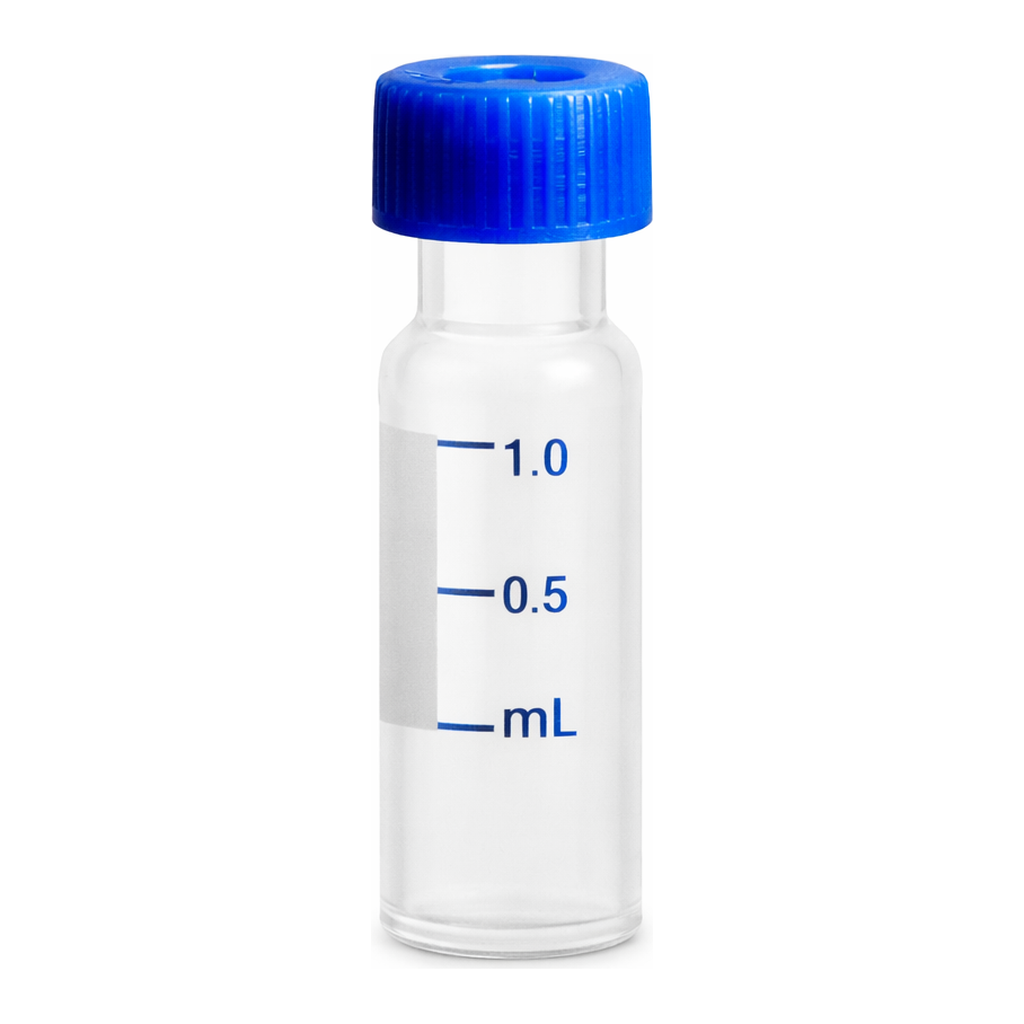 Waters Polypropylene 12 x 32 mm Snap Cap Vial, with Cap and PTFE/Silicone Septum, 700 µL Volume, 100/pk