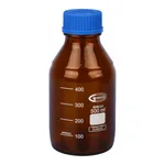Daihan Science GL25~45 Amber Glass Laboratory Bottle, Boro-glass 3.3, White Graduation & Markin