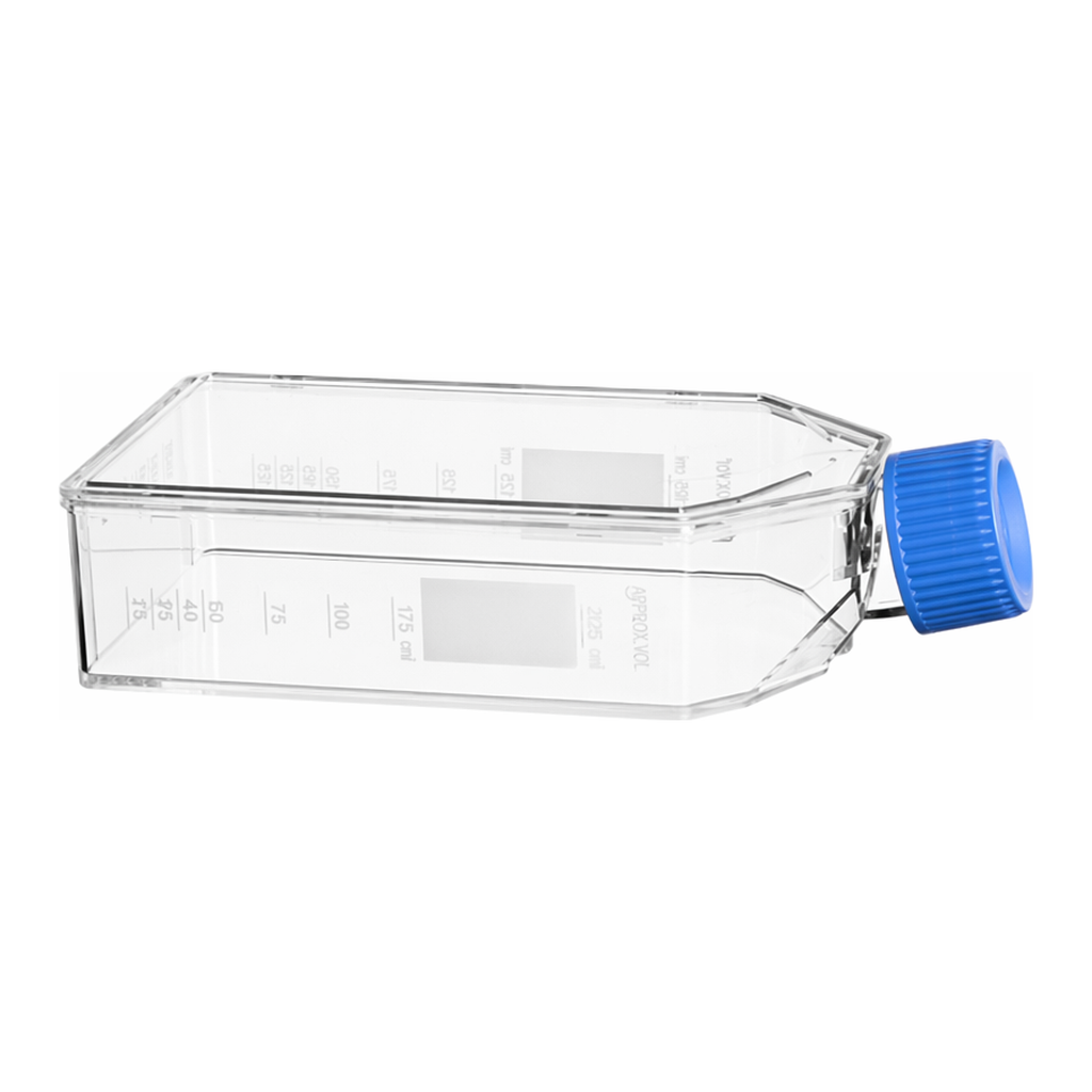 Greiner Bio One CELL CULTURE FLASK, 250 ML, 75 CM², PS,ADVANCED TC, BLUE STANDARD SCREW CAP, CLEAR, STERILE, 5 PCS./BAG