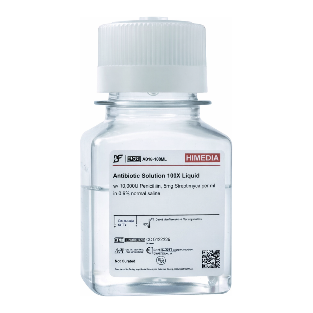 Himedia Antibiotic Solution 100X Liquid w/ 10,000U Penicillin, 5mg Streptomycin per ml in 0.9% normal saline