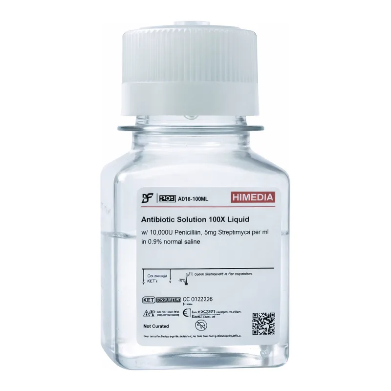 Himedia Antibiotic Solution 100X Liquid w/ 10,000U Penicillin, 5mg Streptomycin per ml in 0.9% normal saline