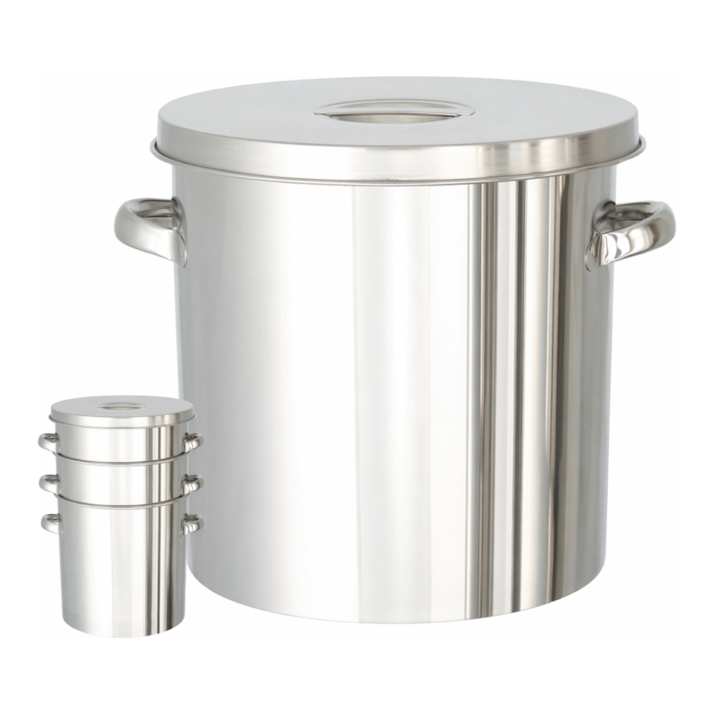AS ONE Stainless Steel Tapered Tank (with Lid), SUS304, 테이퍼형 스테인리스탱크(뚜껑 부속)