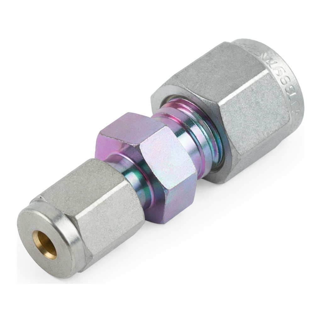 Restek Siltek Fittings, 1/4in to 1/8in Reducing Union, Swagelok# SS-400-6-2