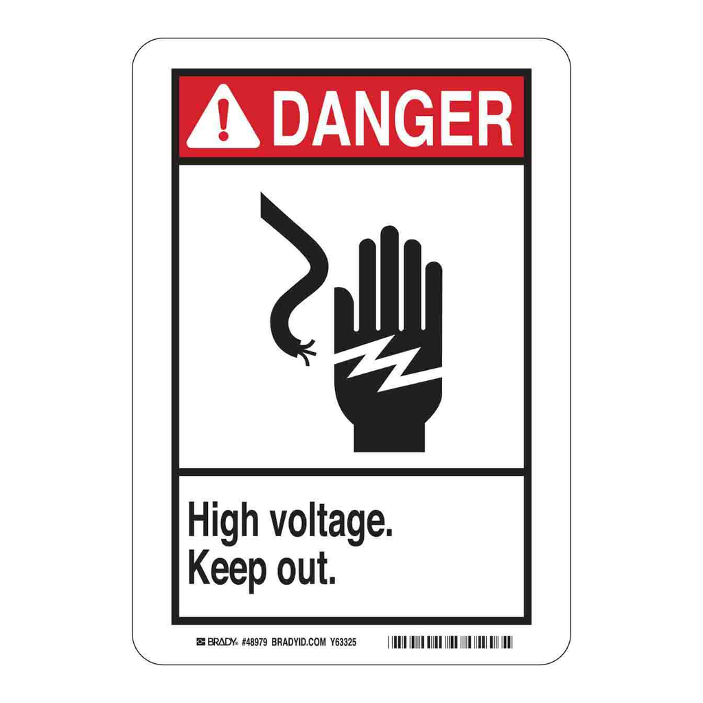 Brady DANGER High Voltage. Keep Out. Sign