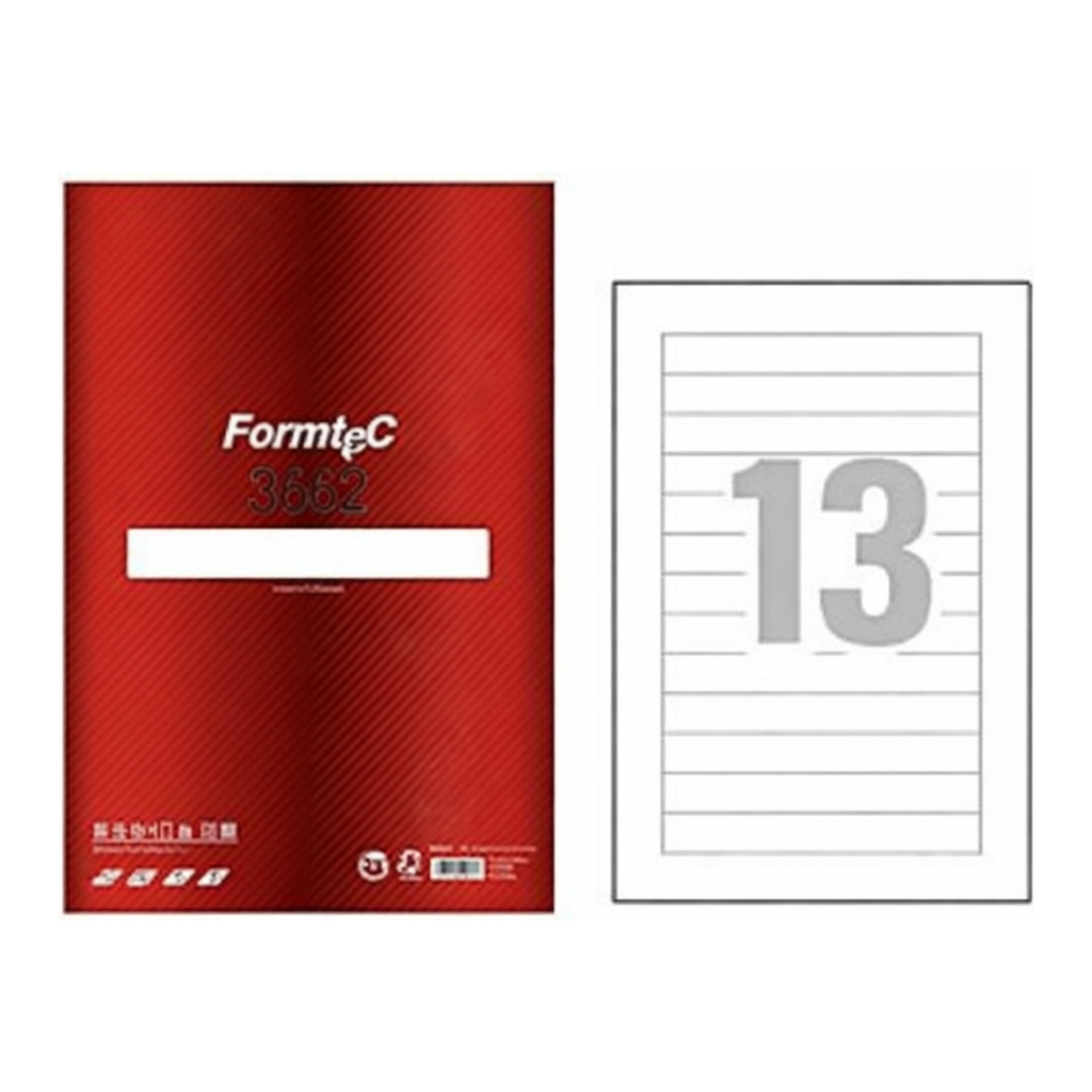 OFFICENEX 화일인덱스용 라벨(13칸/20매/LQ-3662/폼텍)친환경 인증 상품