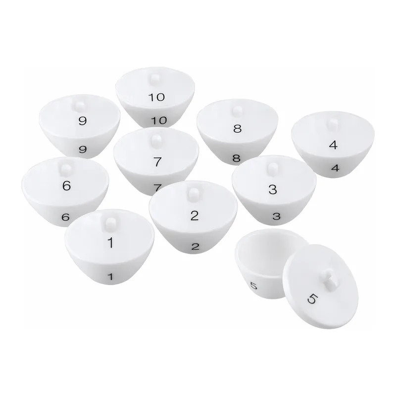 AS ONE Numbered Porceline Crucible(10pieces Set with CoverS), 번호부 자기 도가니(10개 세트 뚜껑부속)