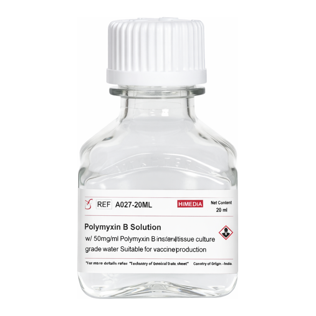 Himedia Polymyxin B Solution w/ 50mg/ml Polymyxin B in sterile tissue culture grade water Suitable for vaccine production