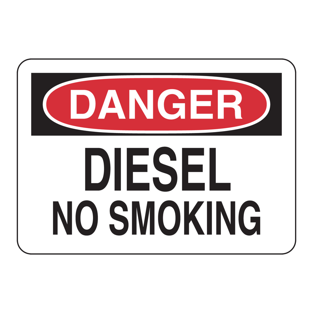Brady DANGER Diesel No Smoking Sign