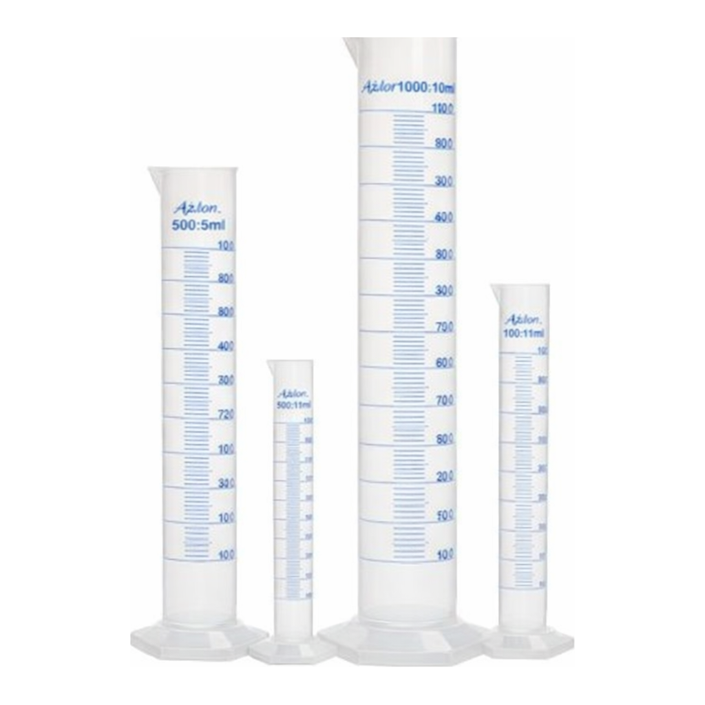 Merck Azlon Hexagonal Base Polypropylene Cylinders with Printed Graduations