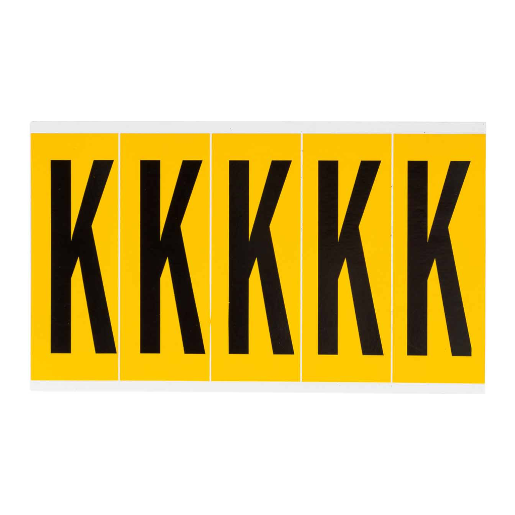 Brady 3.875" Character Height Black on Yellow Outdoor Numbers and Letters