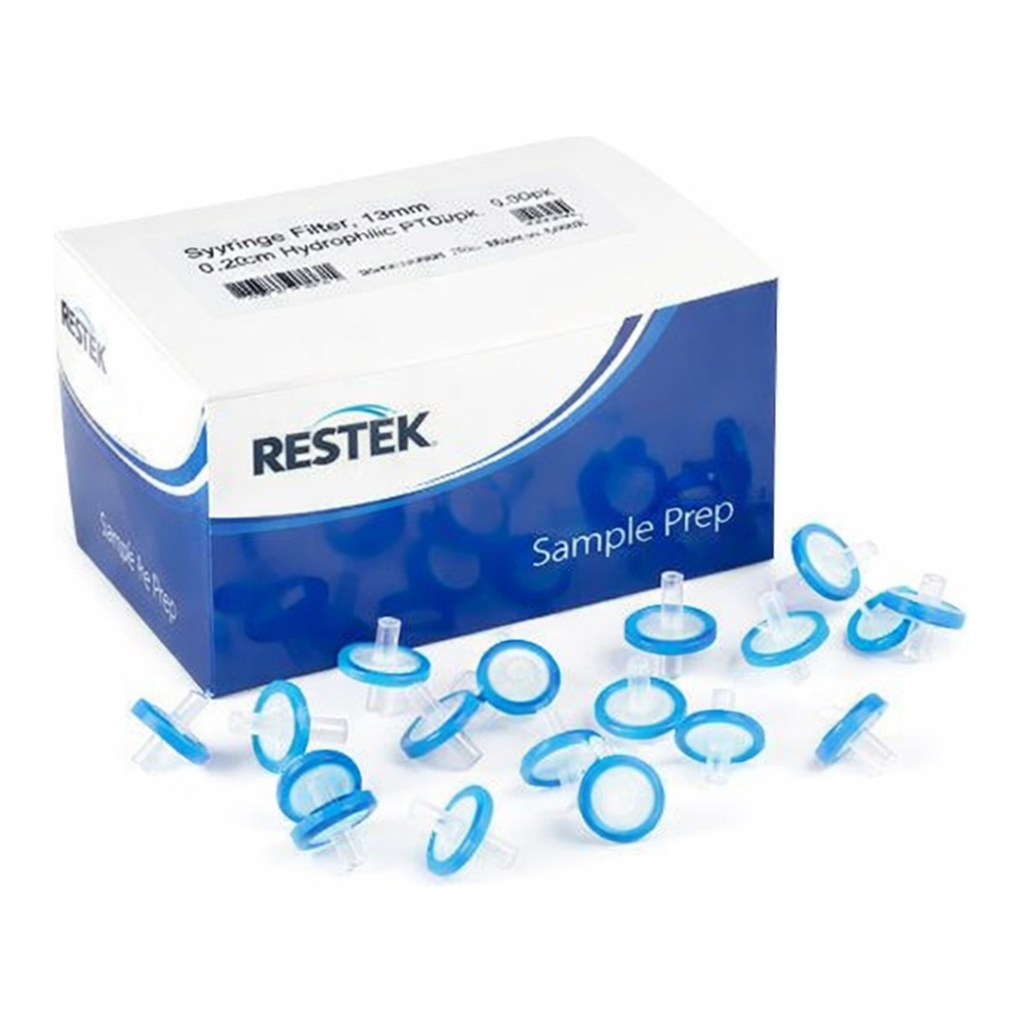 Restek Syringe Filter, 13mm, 0.45um PVDF 100pk Blue Luer Lock Inlet