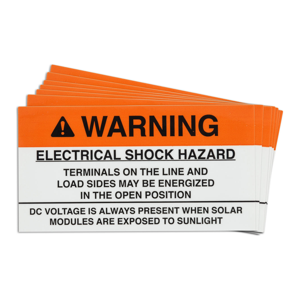 Brady Pre-Printed SOLAR OPEN POS DC Warning Labels