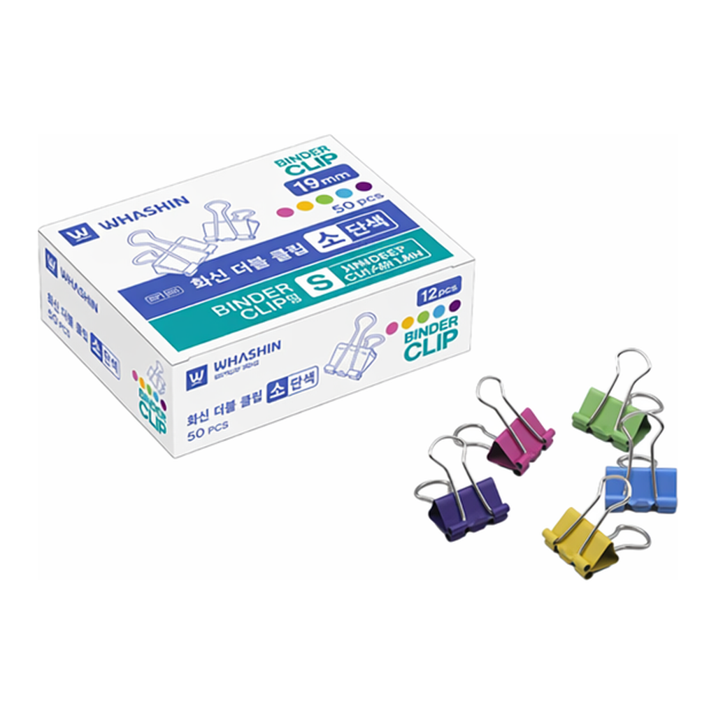 OFFICENEX 화신 더블클립 소(원색/19mm/50PCS)