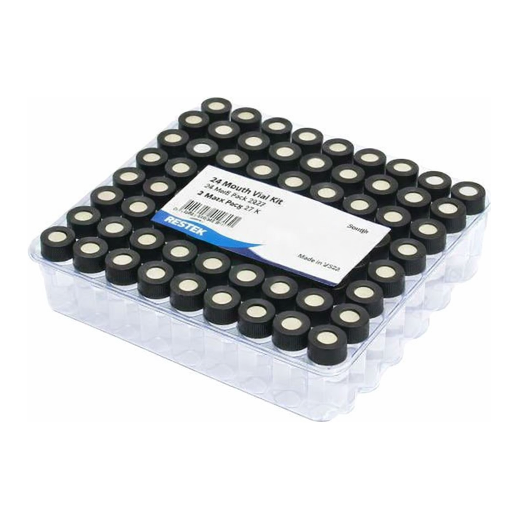 Restek Vial Kit, Big Mouth, Clr 10-425 Threaded Red PTFE/Sil 0.065in 1000 Pack