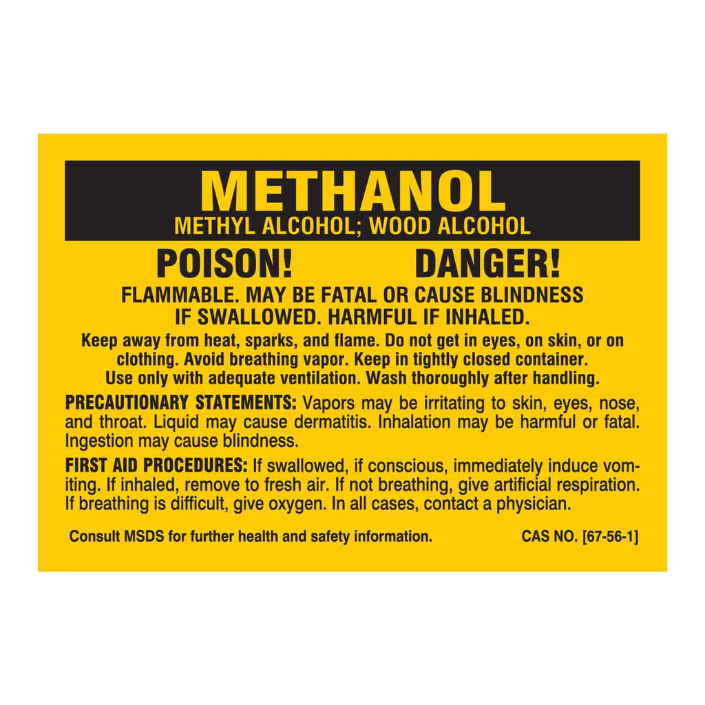 Brady Methanol Poison Danger Labels