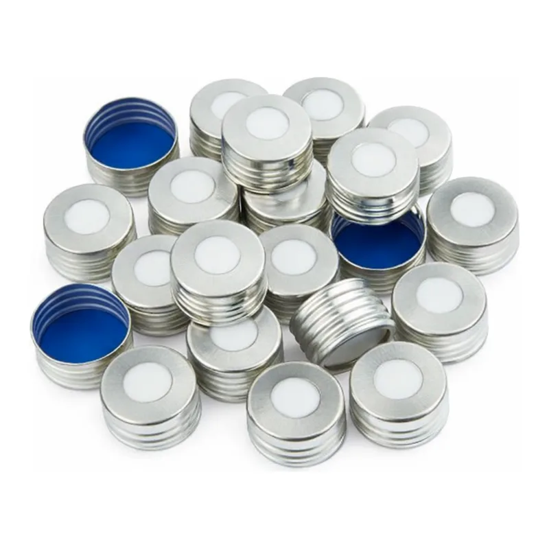 Restek Headspace Vial Caps, 18mm Magnetic Screw Thread Cap with Blue PTFE/Silicone, for SPME, 1.5