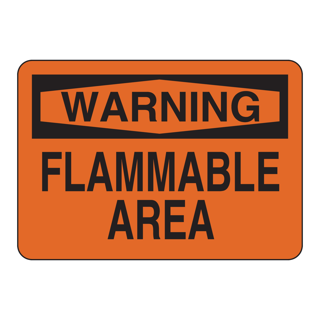 Brady WARNING Flammable Area Sign