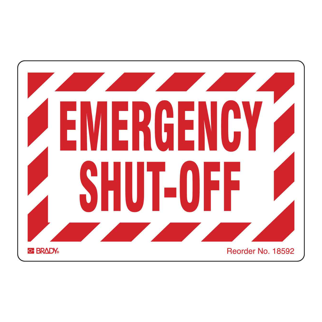 Brady Emergency Shut-Off Label