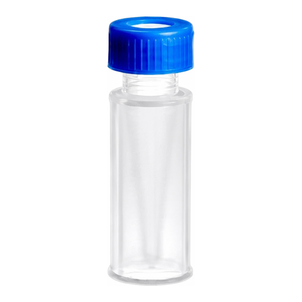 Waters Polypropylene 12 x 32 mm Snap Neck Vial, with Cap and Preslit PTFE/Silicone Septum, 300 µL Volume, 100/pk