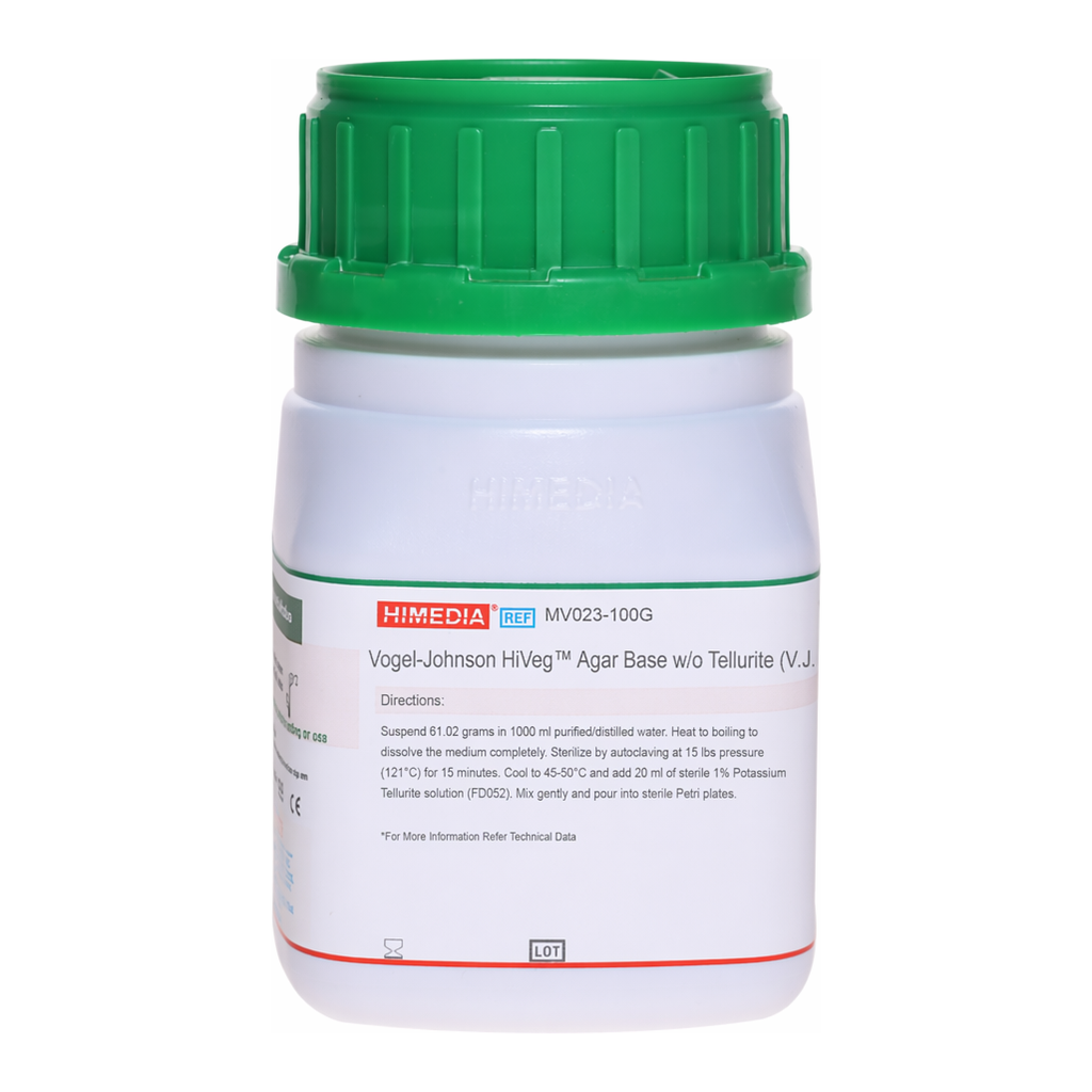 Himedia Vogel-Johnson HiVeg Agar Base  w/o Tellurite (V. J. HiVeg Agar)