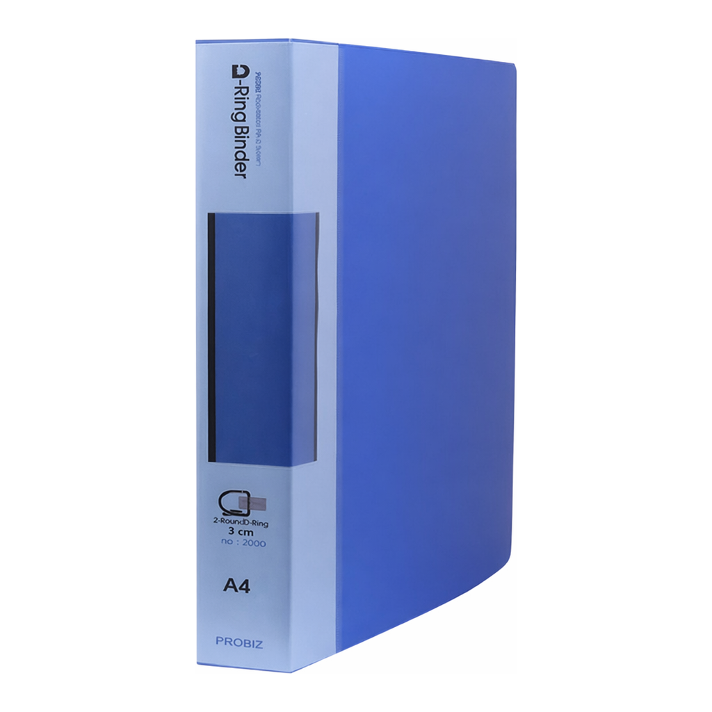 OFFICENEX PP2공 D링바인더(A4/3cm/청색/PROBIZ)