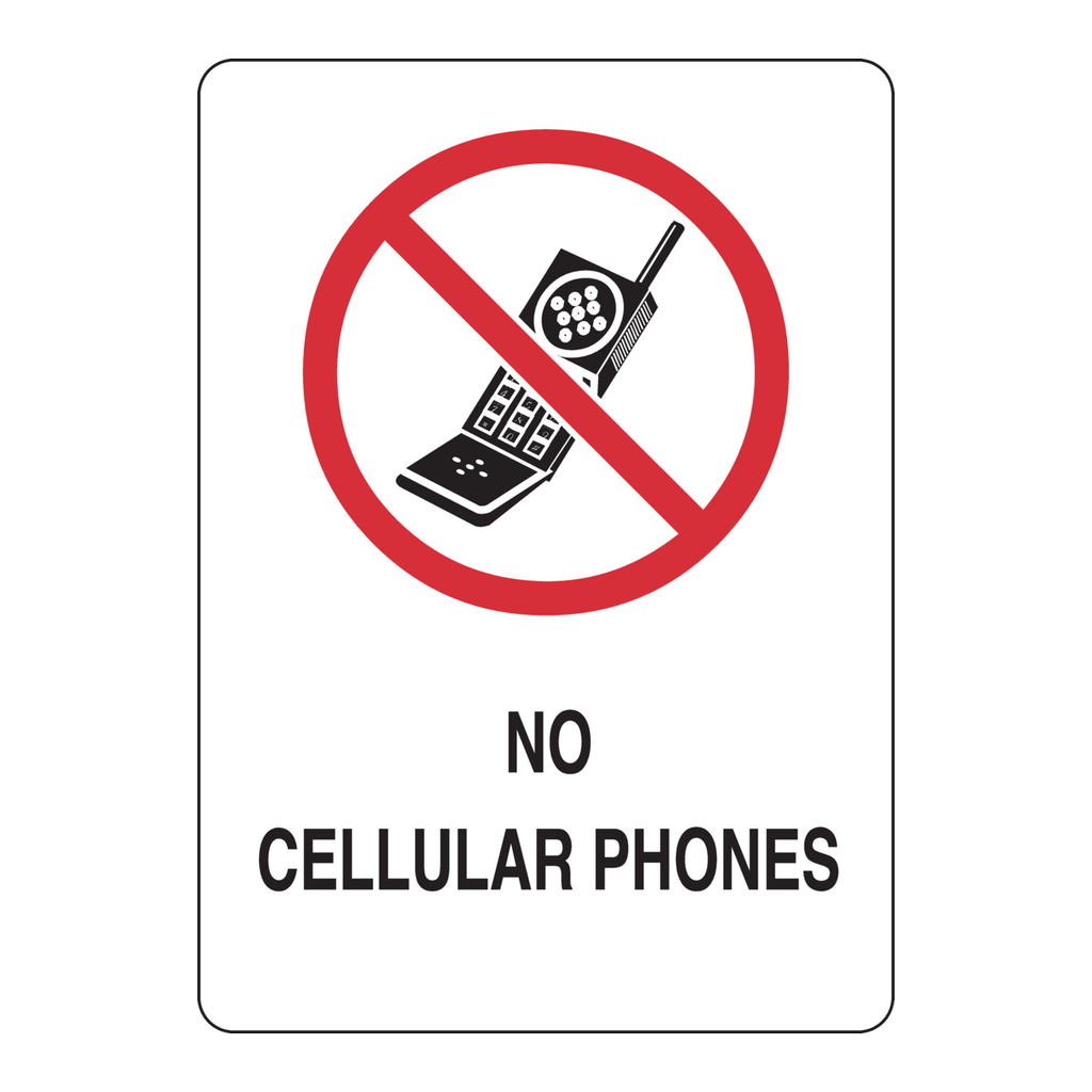 Brady No Cellular Phones Sign