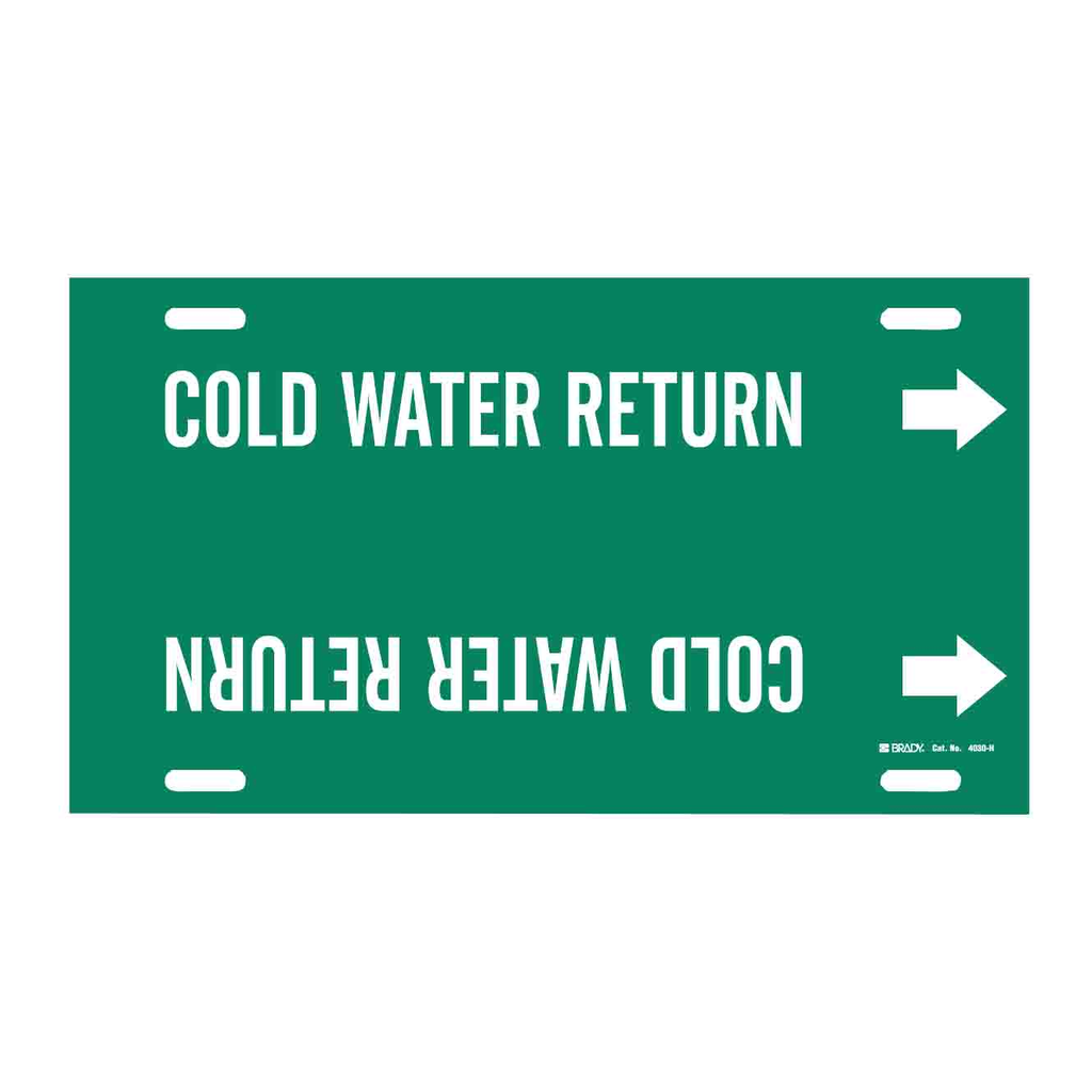 Brady COLD WATER RETURN Snap-On/Strap-On Pipe Marker