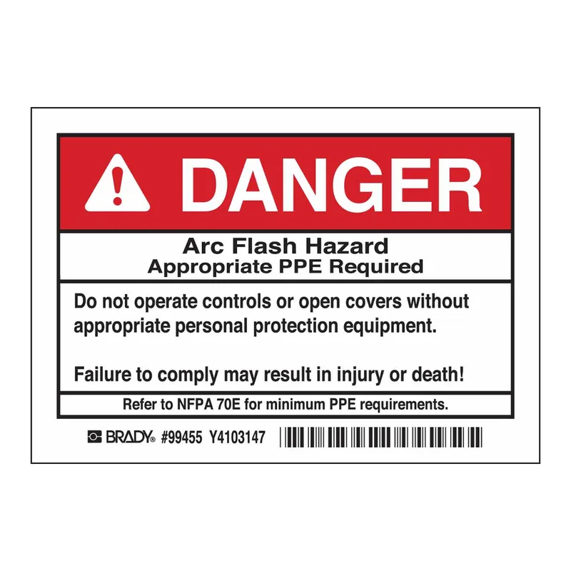 Brady Arc Flash Label