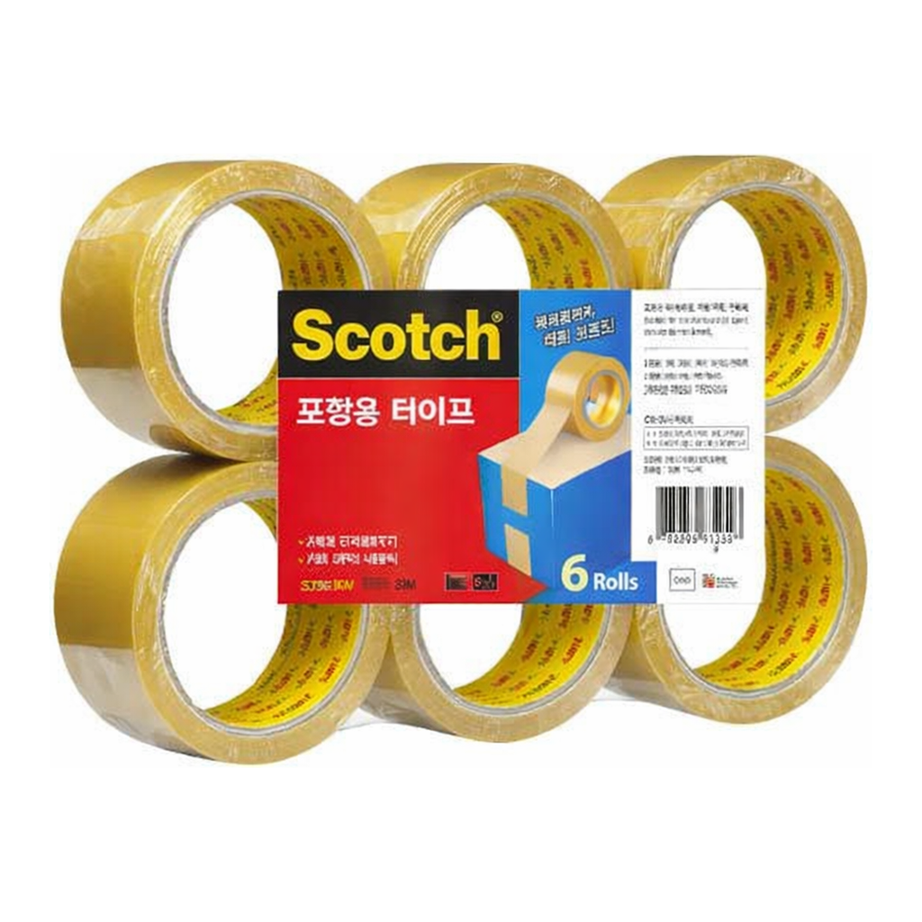 OFFICENEX 3M 스카치 포장용 테이프 3615-6 갈색 (48mmx50Mx6롤)