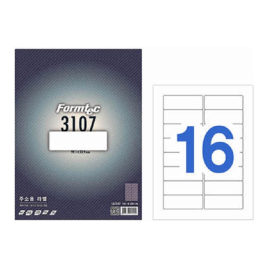 OFFICENEX 재고문의
주소용 라벨(16칸/20매/LQ-3107/폼텍)친환경 인증 상품