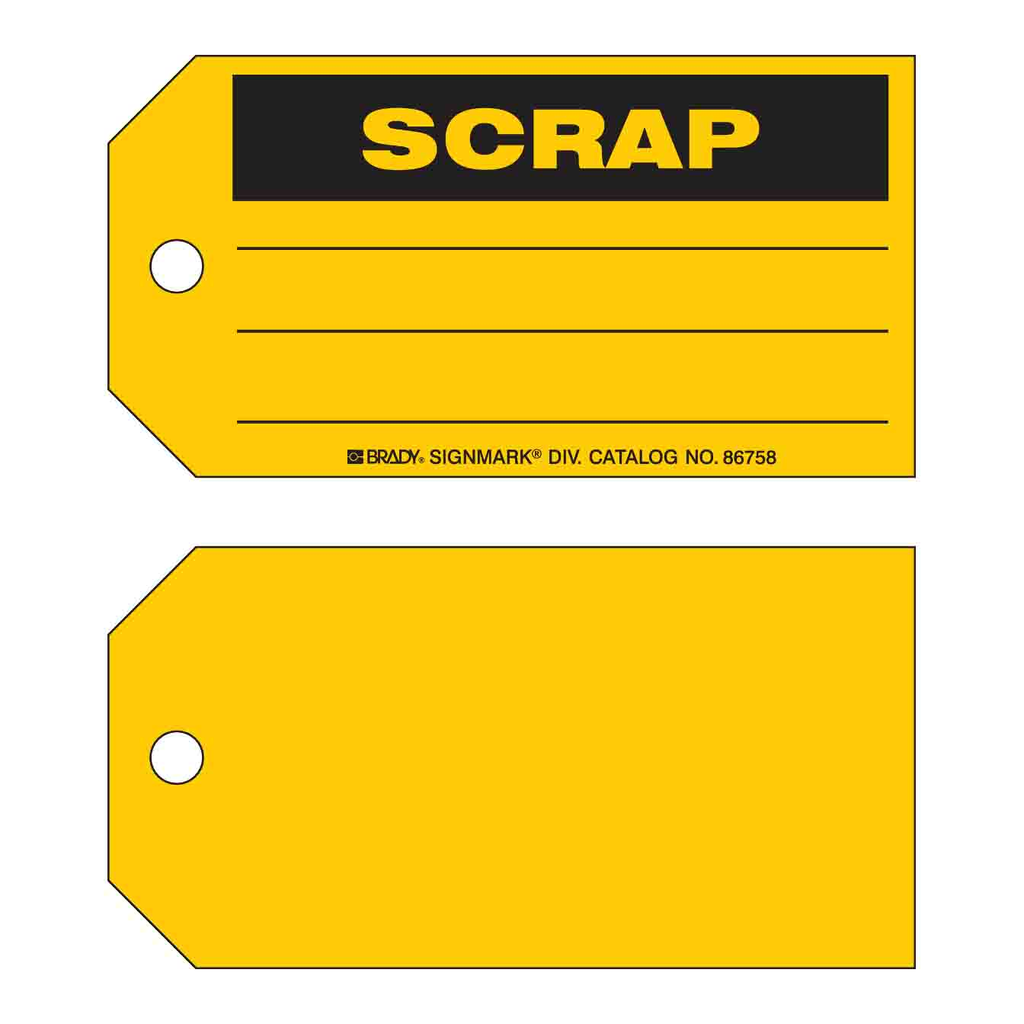 Brady SCRAP Production Tag