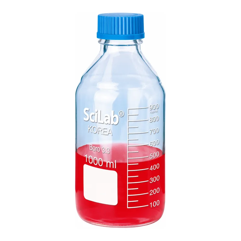 Daihan Science SciLab GL45 100~20,000㎖ Clear Laboratory Bottle, with PP Screwcap & Pouring Rin