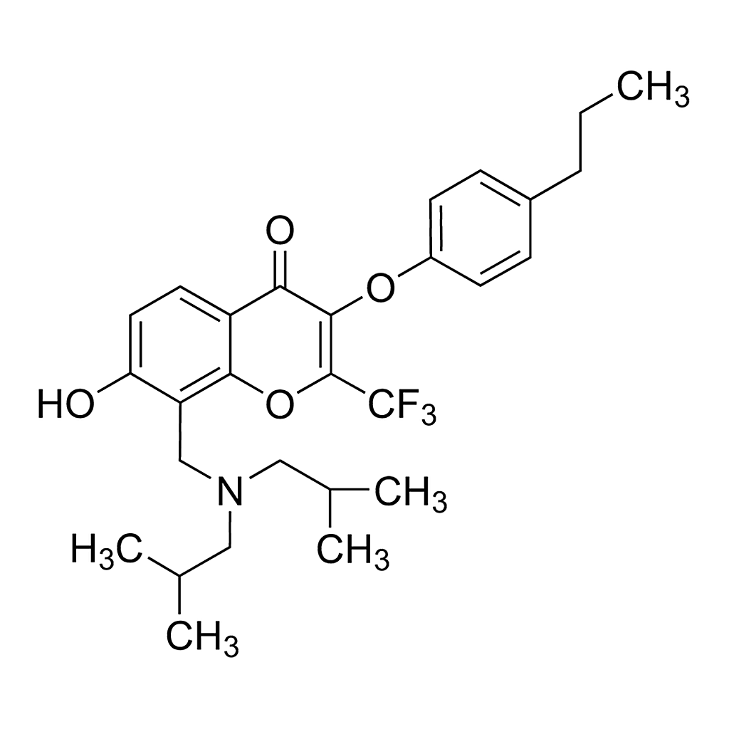 Merck 8-[(Diisobutylamino)methyl]-7-hydroxy-3-(4-propylphenoxy)-2-(trifluoromethyl)-4H-chromen-4-one