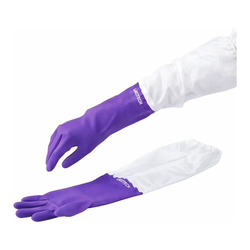 AS ONE Vinylove Glove(with Arm Cover, Thick Type), 토시형 PVC 장갑(두꺼운 타입)