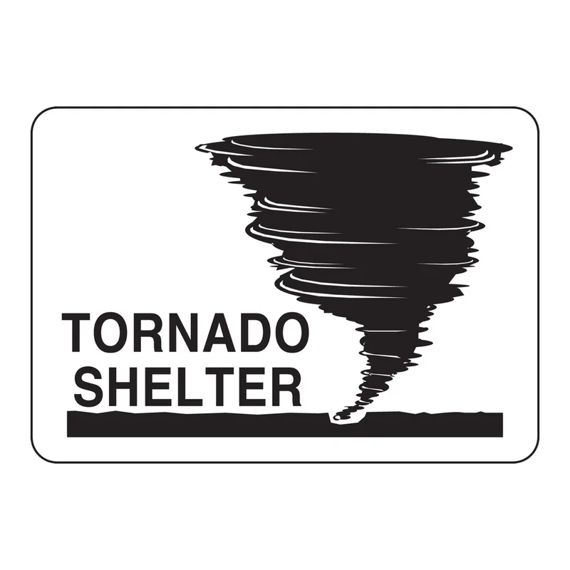 Brady Tornado Shelter Sign
