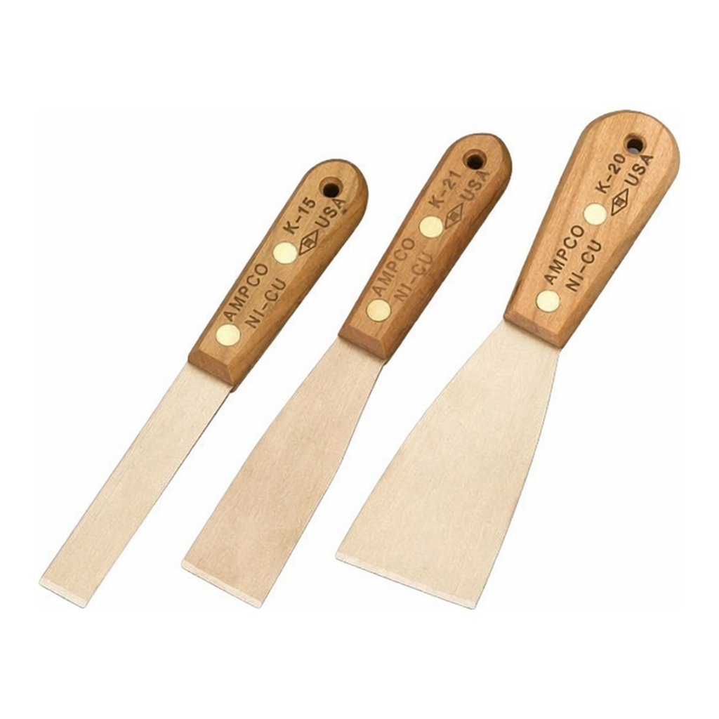 AS ONE 3-piece set Putty Knife [Explosion-Proof], 3개 세트 퍼티 나이프 (방폭 타입)
