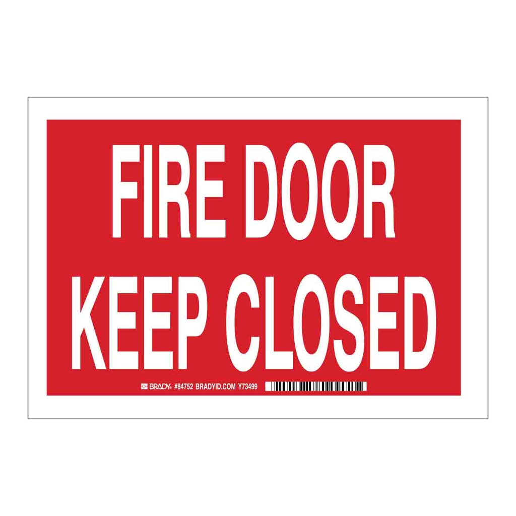 Brady Fire Door Keep Closed sign