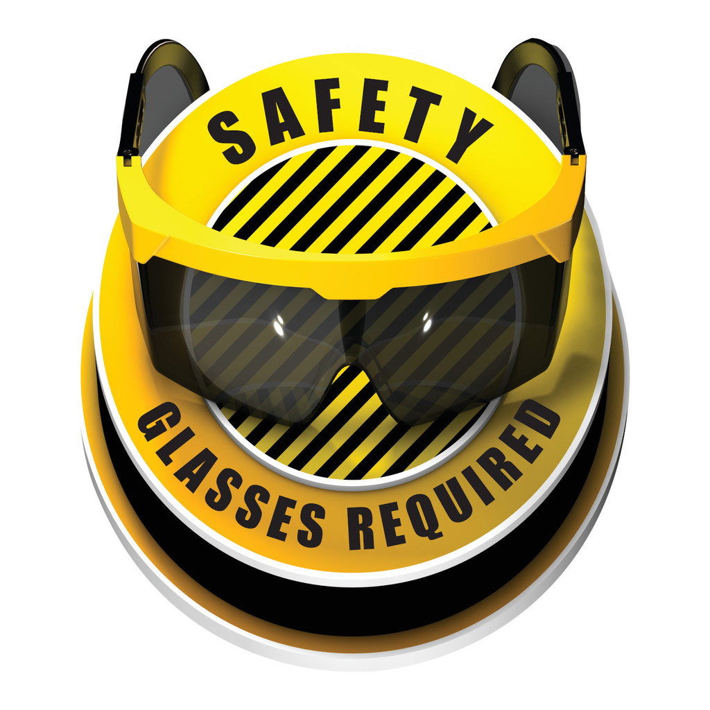 Brady Safety Glasses Required 3D Floor Sign
