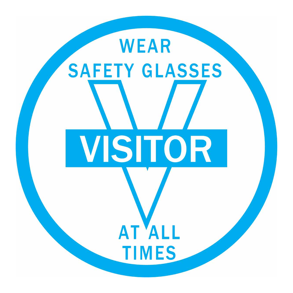 Brady WEAR SAFETY GLASSES AT ALL TIMES VISITOR Hard Hat Labels
