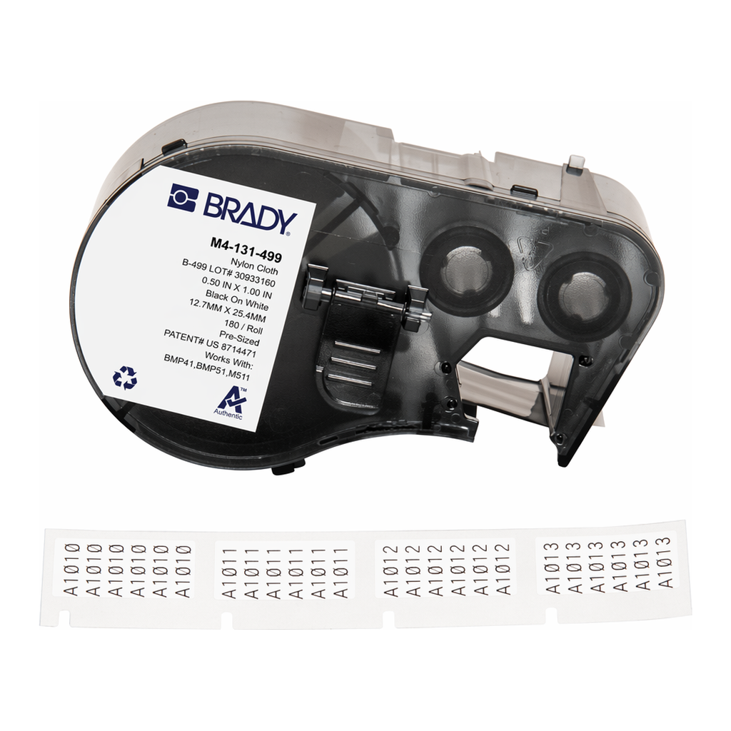 Brady Aggressive Adhesive Multi-Purpose Nylon Labels with Ribbon for M4 M5 Printers
