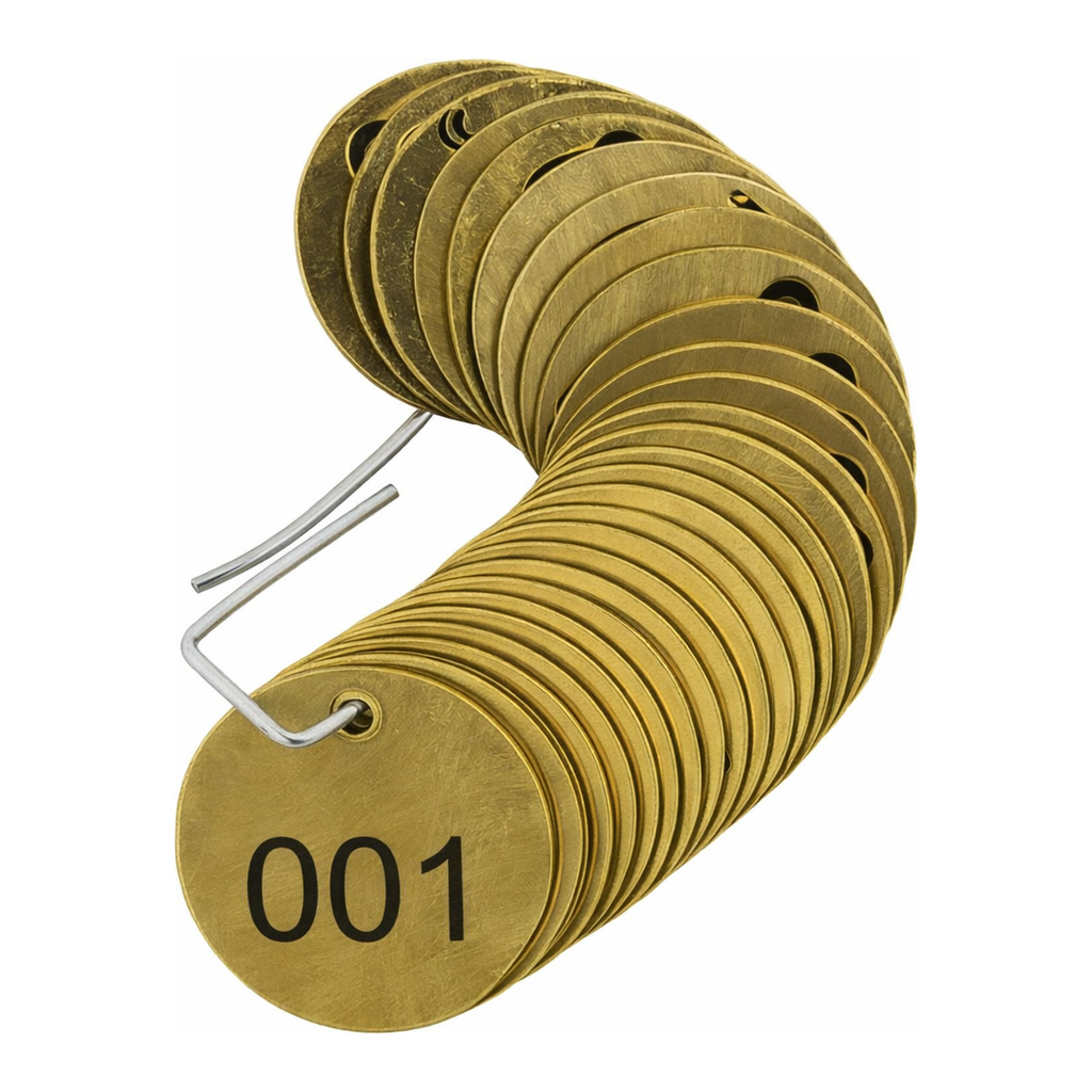 Brady Stamped Brass Valve Tags No Text