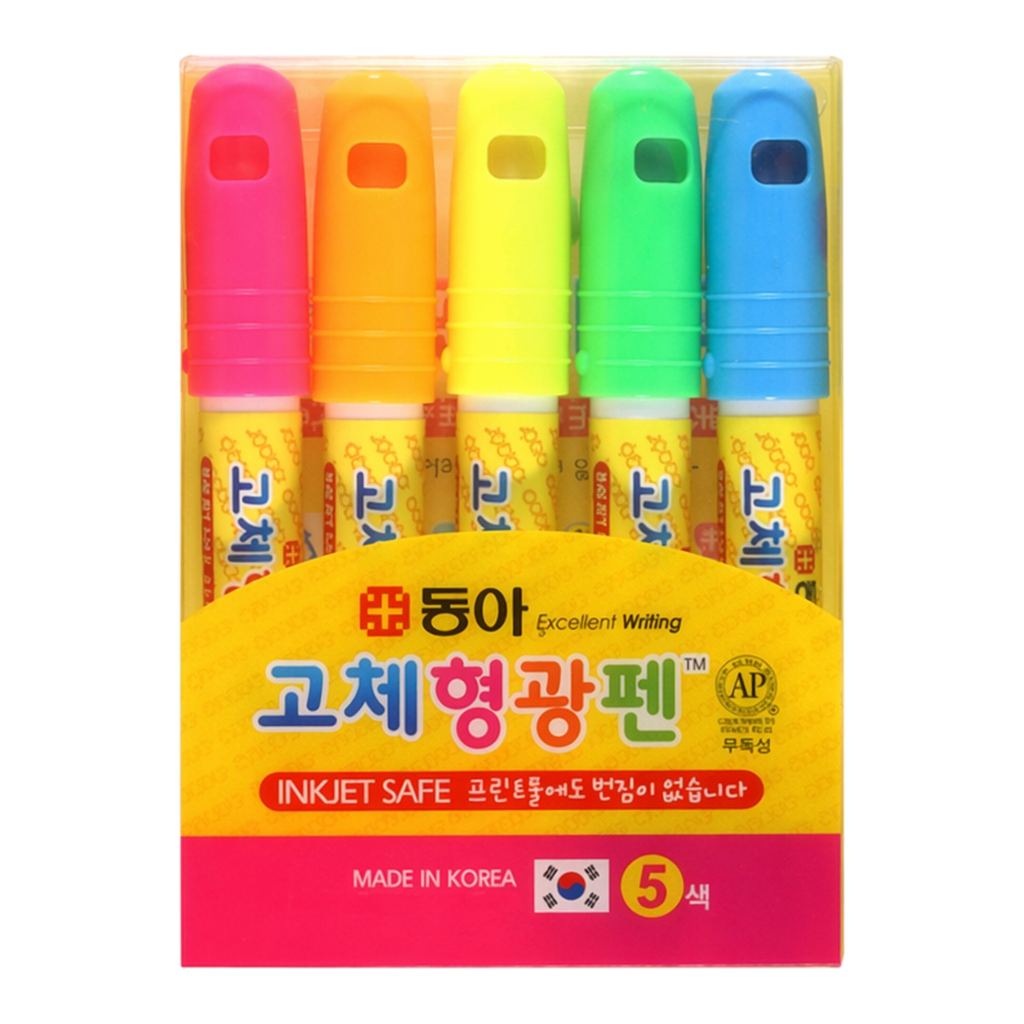 OFFICENEX 동아 고체형광펜5색세트(4.0mm)