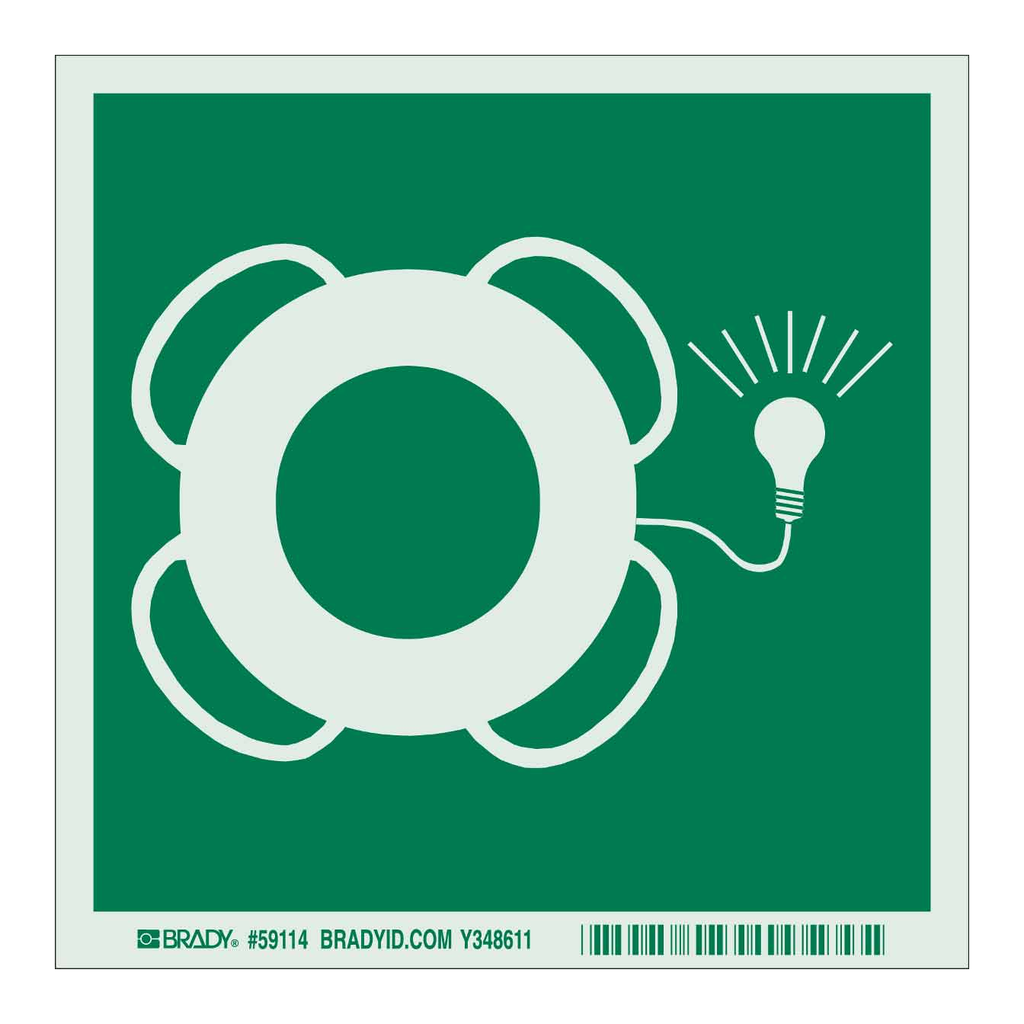 Brady BradyGlo Lifebuoy And Light Bulb Sign