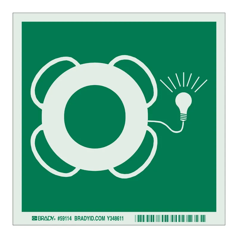Brady BradyGlo Lifebuoy And Light Bulb Sign