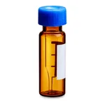 Waters LCGC Certified Amber Glass 12 x 32 mm Screw Neck Vial, Qsert, with Cap and PTFE/Silicone Septum, 300 µL Volume, 100/pk