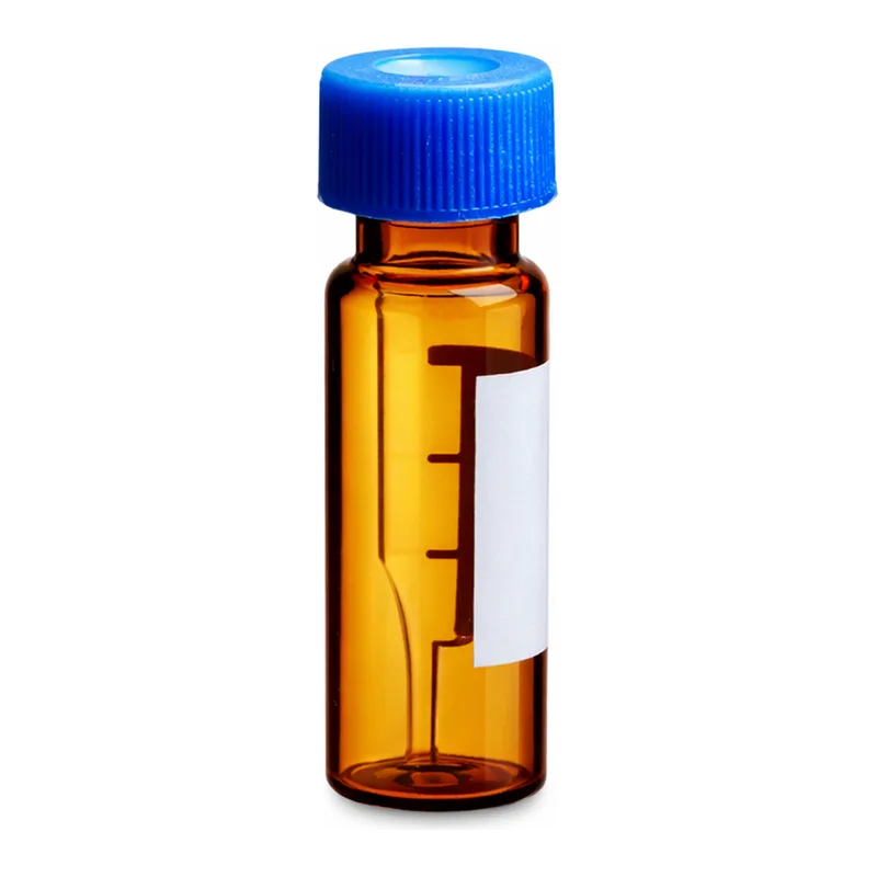 Waters LCGC Certified Amber Glass 12 x 32 mm Screw Neck Vial, Qsert, with Cap and PTFE/Silicone Septum, 300 µL Volume, 100/pk