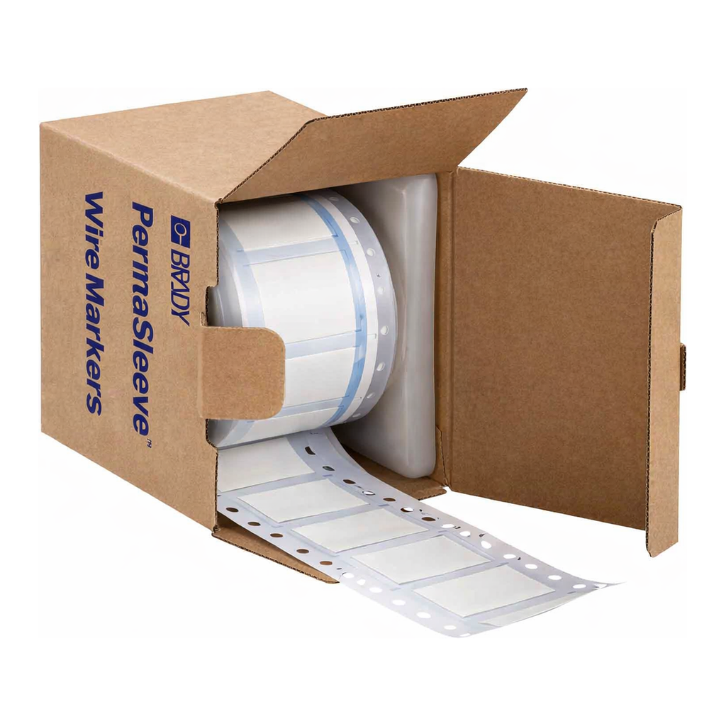 Brady PermaSleeve Heat Shrink Wire and Cable Labels, 3/4" Dia, for 3" Core Printers